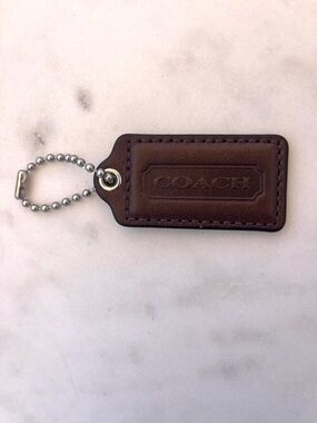 COACH Vintage Leather Hang Tag, Brown